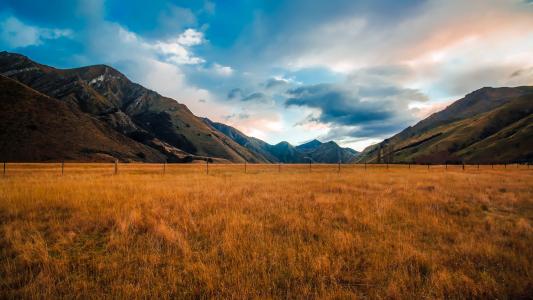 新西兰, 山脉, 天空, 云彩, 景观, 风景名胜, 自然