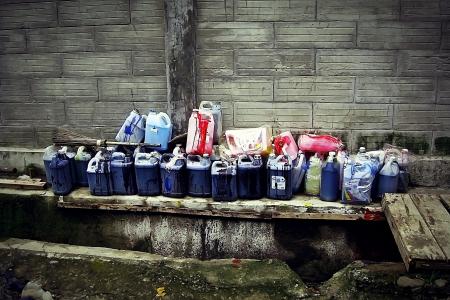 垃圾, 城市, 艺术, 街道, 垃圾, 墙上, 印度尼西亚
