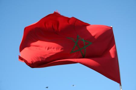 国旗, 红色, 摩洛哥, 打击, 颤振, 星级, 风