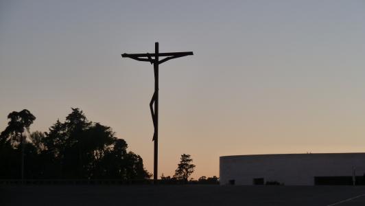 日落, 剪影, 耶稣受难像, 雕像, 法蒂玛, 葡萄牙
