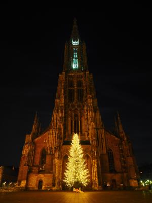 乌尔姆大教堂, 乌尔姆, 圣诞节, 灯, 照明