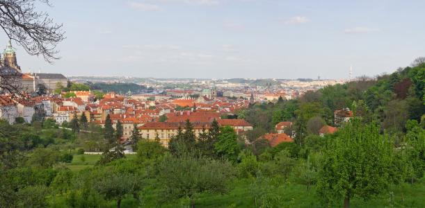 布拉格, 全景, 全景, 自然, 欧洲, 绿党, 夏季