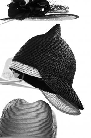帽子, 黑色和白色, 猫耳朵, 视觉, 时尚, 女性, 可爱