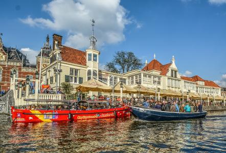 阿姆斯特丹, 小船, 多彩, 荷兰语, 运河, 河, 建筑
