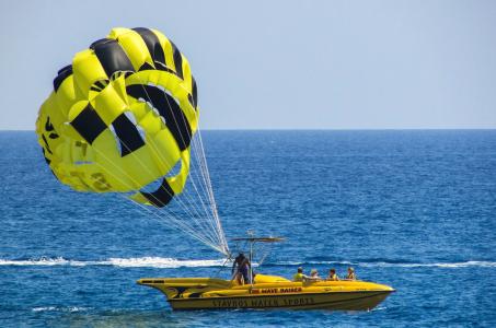 降落伞, 滑翔伞, 黄色, 气球, 天空, 体育, 活动