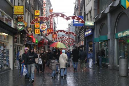 阿姆斯特丹, 荷兰, 雨, 市中心, 遮阳伞, 广告
