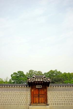 景福宫宫, 天空, 月亮, 栅栏, 亚洲风情, 建筑, 屋顶
