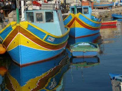 渔船, marsaxlokk, 多彩, 端口, 马耳他, 捕鱼, 颜色