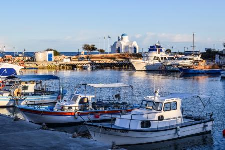 塞浦路斯, protaras, 港口, 岛屿, 捕鱼住房, 地中海, 风光