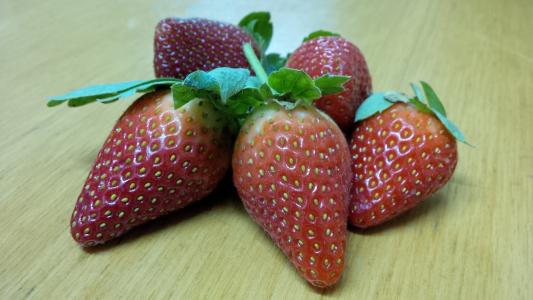 草莓, 红色, 新鲜, 有机, 甜点, 水果, 甜