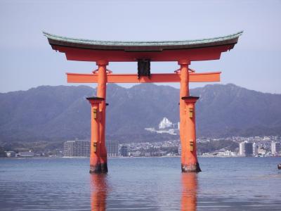 日本, 宫岛, 岛屿, 鸟居, 红色, 景观, 靖国神社