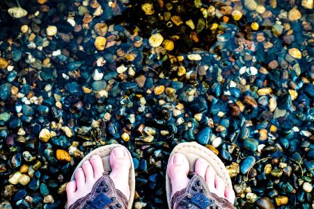 双脚, 湖, 水, 自然, 景观, 水的边缘, 魁北克省