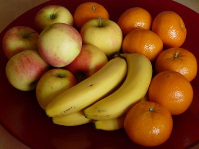 水果, 水果盘, 水果, 苹果, 香蕉, 橘子, 健康