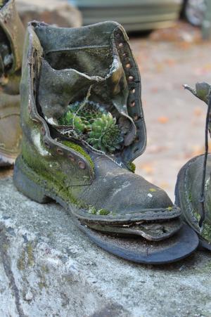 靴子, 国防军启动, 鞋子, 鞋底, 破碎, 老, 衰变