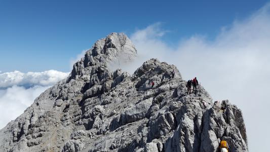 watzmann 中峰, 岩石, berchtesgadener 土地, 高山, 山脉, 贝希特斯加登阿尔卑斯, 贝希特斯加登国家公园