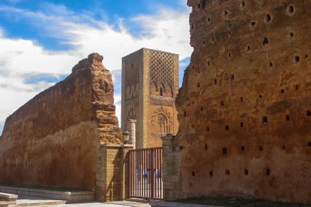 哈桑塔纪念碑, 摩洛哥拉巴特市, 旅行, almohads 王朝, 蒸粗麦粉