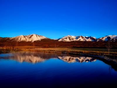 科罗拉多州, 山脉, 雪, 湖, 水, 几点思考, 秋天
