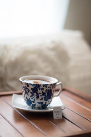 茶, 填充, 白色, 蓝色, 花香, 陶瓷, 茶杯