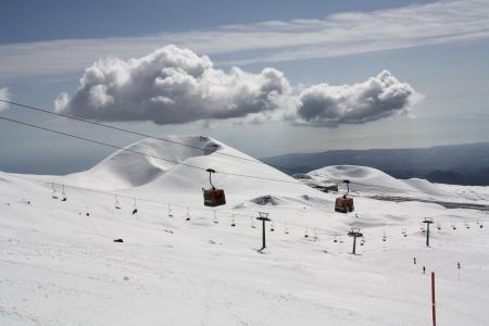 埃特纳火山, 埃特纳火山, 西西里岛, 意大利, 滑雪, 雪, 山