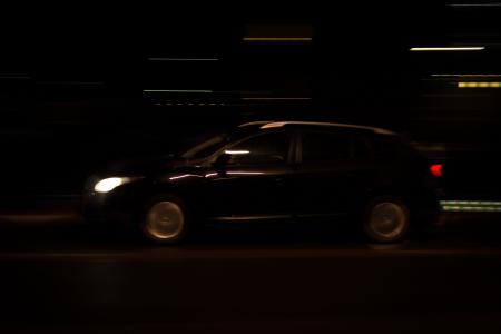 汽车, 驾驶, 灯, 移动, 晚上, 速度, 街道