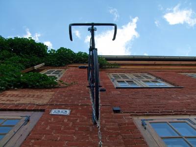 自行车, hauswand, 房子门面, 砌体