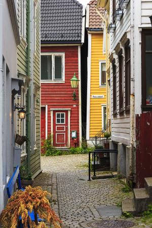 卑尔根, 挪威, 旅行, 欧洲, 建筑, 房子, 旅游