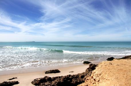 海滩, 大西洋, 摩洛哥海滩, 海, 海岸, 波, 海滩风景