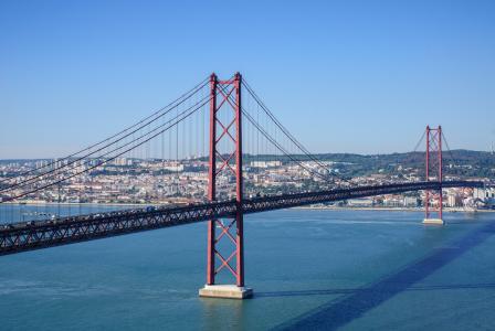 蓬 25 de jc, 里斯本, 4月25日桥, 桥梁, 葡萄牙, 视图, 著名的地方