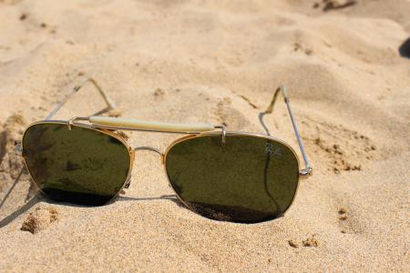 海滩, 眼镜, 太阳镜, 沙子, 夏季, 太阳, 休闲