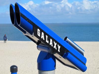 望远镜, 海滩, 海, 银河