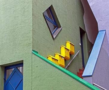 楼梯, 邮箱, 颜色, 多彩, 立面, 首页, 建筑
