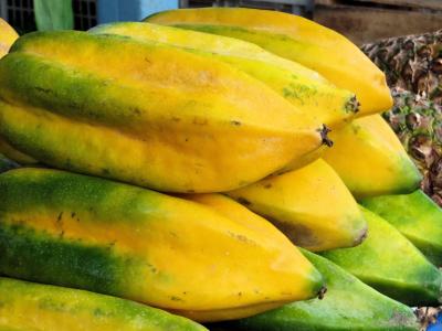 厄瓜多尔, 昆卡, 市场, 异国情调的水果, 木瓜, 多彩