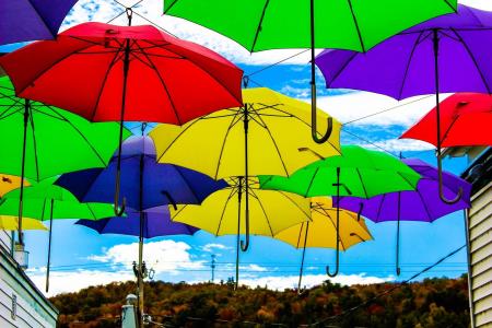 雨伞, 超现实, 天空, 多彩, 创意