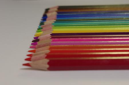 办公室, 学校, 着色铅笔, 儿童, 颜色, 铅笔, 多色