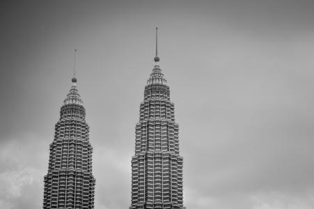 建筑, 建筑, 高, 具有里程碑意义, 马来西亚, 户外, 双子塔