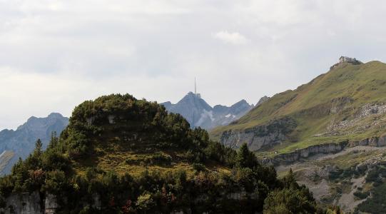 山脉, 高山, 瑞士的阿尔卑斯山, ebenalp, säntis, 阿彭策尔, 瑞士