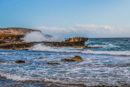 波, 粉碎, 海岸, 海, 岩石, 水, 自然