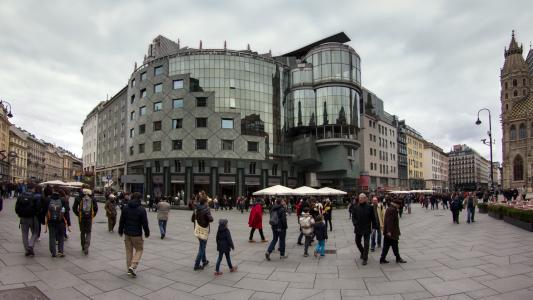 维也纳, 市中心, 全景, 人, 建筑, 欧洲, 著名的地方