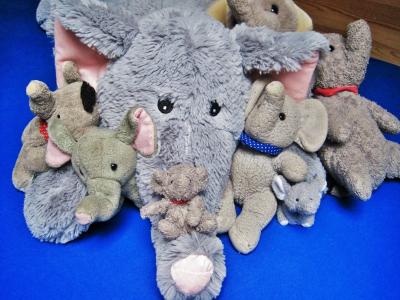毛绒的动物玩具, 最喜欢的动物, 大象, 许多大象, 可爱, 软玩具, 毛绒玩具