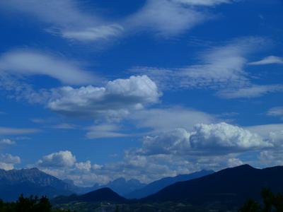 景观, 天空, 云彩, 山, 蓝色, 自然, 阿尔卑斯山