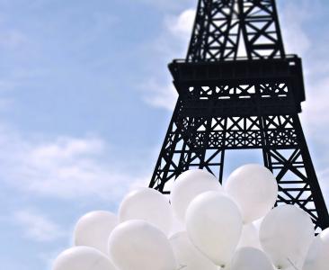 埃菲尔铁塔, 气球, 气球, 天空, 云彩, 快乐, 愿望