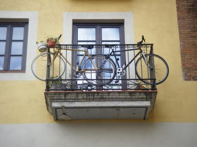 自行车, 阳台, la sagrera, 巴塞罗那, 建筑, 建设, 老