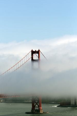桥梁, 金门大桥, 雾, 塔, 三藩市, 云计算, 湾