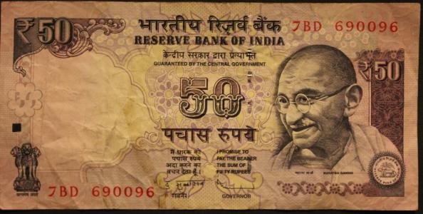 印度卢比, 卢比, 圣雄甘地, 条例草案, 美元的钞票, 工资, 纸币