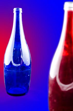 玻璃, 蓝色红色, 颜色, 玻璃瓶, 瓶