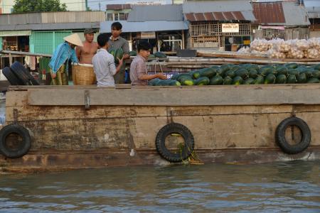越南, 湄公河, 湄公河三角洲, 乘船旅行, 河, 市场, 浮动市场