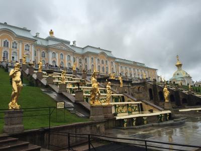 俄罗斯, 宫, 喷泉, 彼得斯堡, 著名, 历史, 建筑