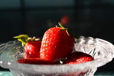 草莓, 碗里, 水果, 水果, 食品, 新鲜, 健康