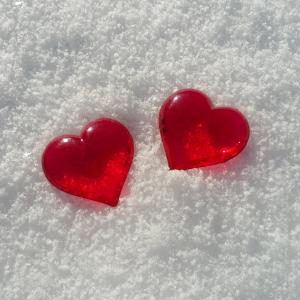 情人节那天, 心, 雪, 爱, 背景图像, 心的形状, 红色