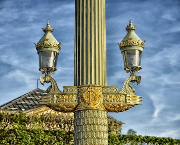 侧列, 灯柱, 优雅, 巴黎, 法国, 协和广场, 具有里程碑意义